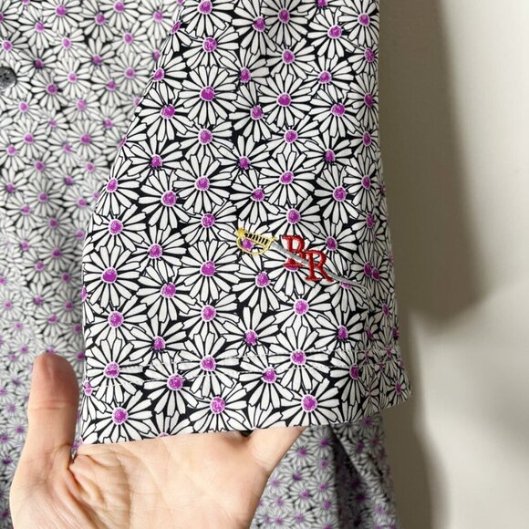 FootJoy Black and White Patterned Polo Shirt - Picture 4 of 9